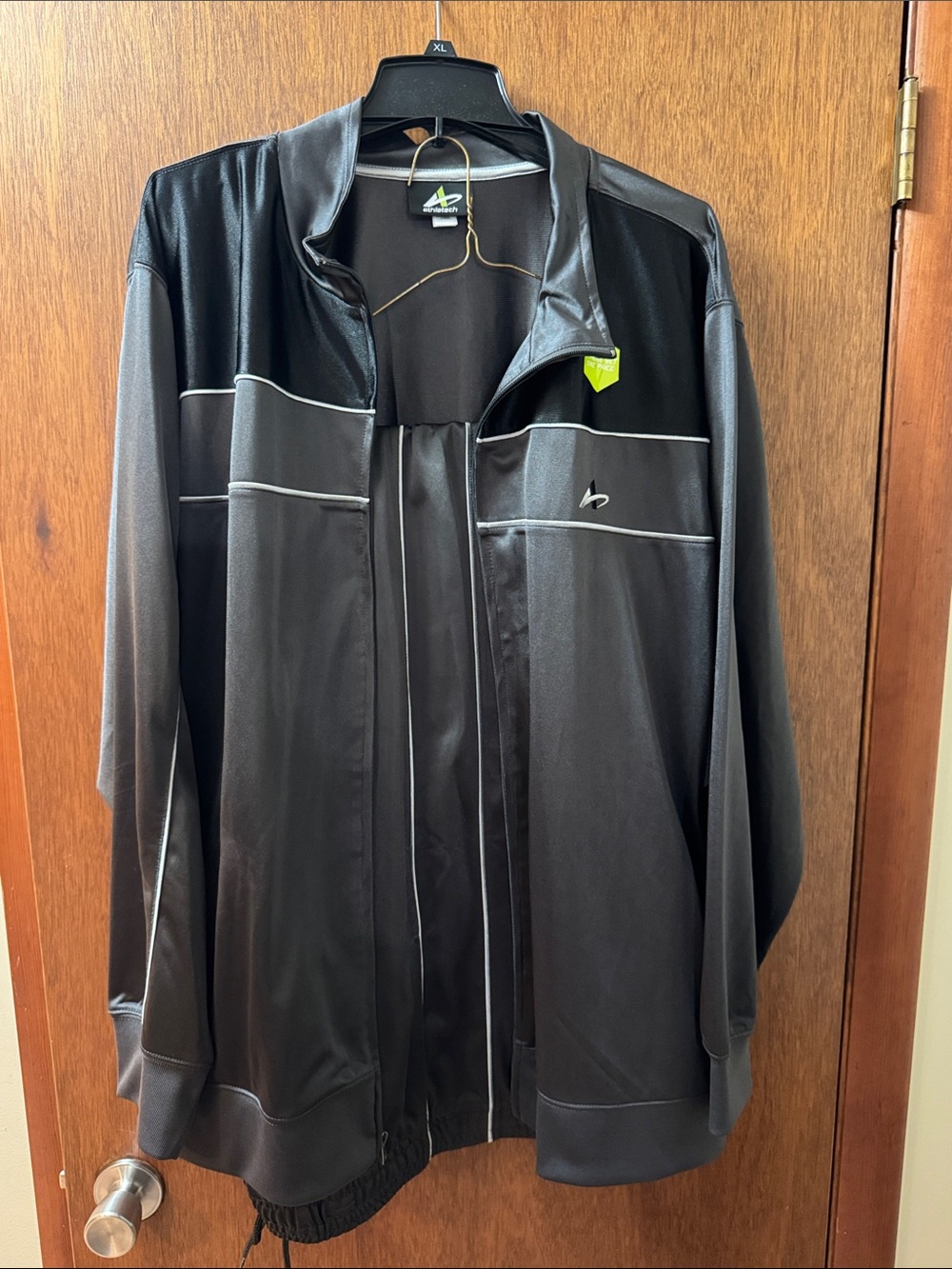 Men's Black/Gray Athletech XXL Track Jacket and Pants Set